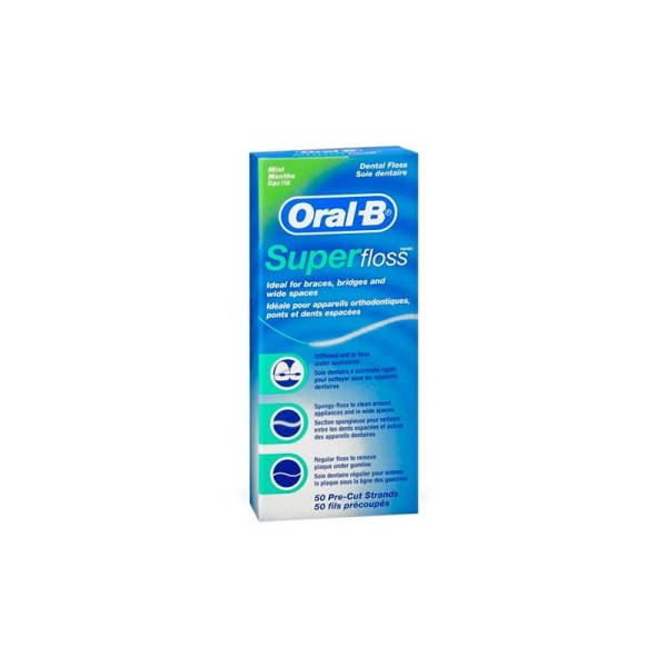 ORAL-B SUPERFLOSS SEDA DENTAL MENTA 50 U