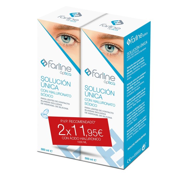 FARLINE OPTICA SOLUCION UNICA CON HIALURONICO 2 X 500 ML