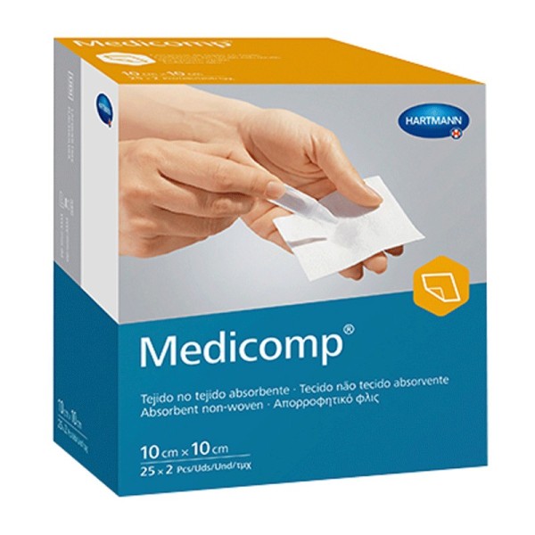 MEDICOMP COMPRESAS NON WOVEN APOSITO ESTERIL 10 X 10 CM