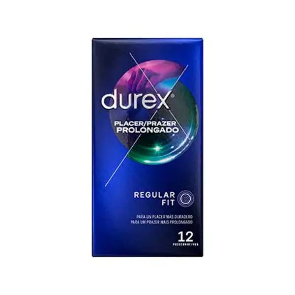 DUREX PLACER PROLONGADO REGULAR FIT 12 UNIDADES