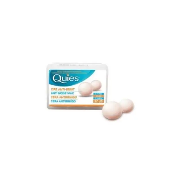 QUIES TAPONES DE CERA ANTIRRUIDO 27DB 3 PARES 6 UNIDADES