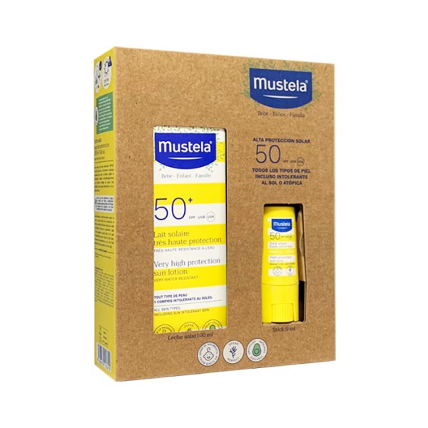 MUSTELA PACK SOLAR LECHE SPF50 100ML+STICK SPF50+ 9ML