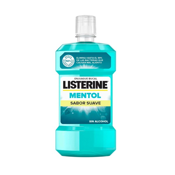 LISTERINE MENTOL SABOR SUAVE ZERO ALCOHOL 750 ML