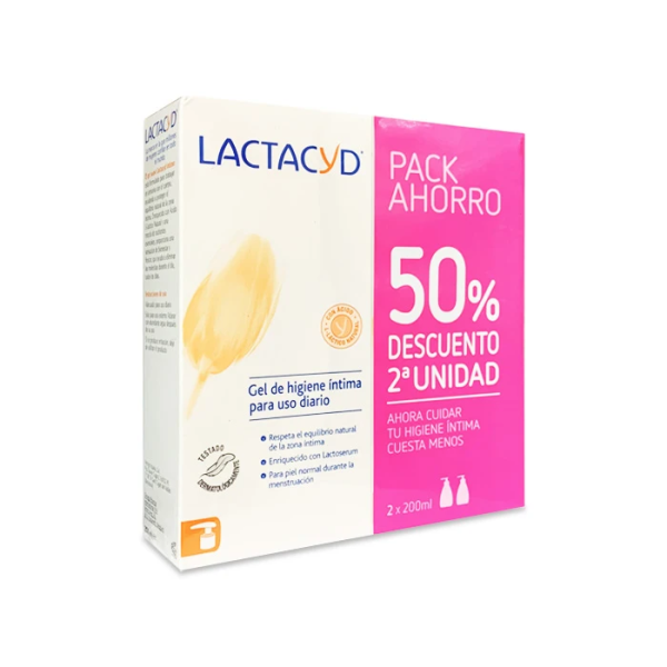 LACTACYD INTIMO GEL SUAVE PACK 200 ML 2 UNIDADES