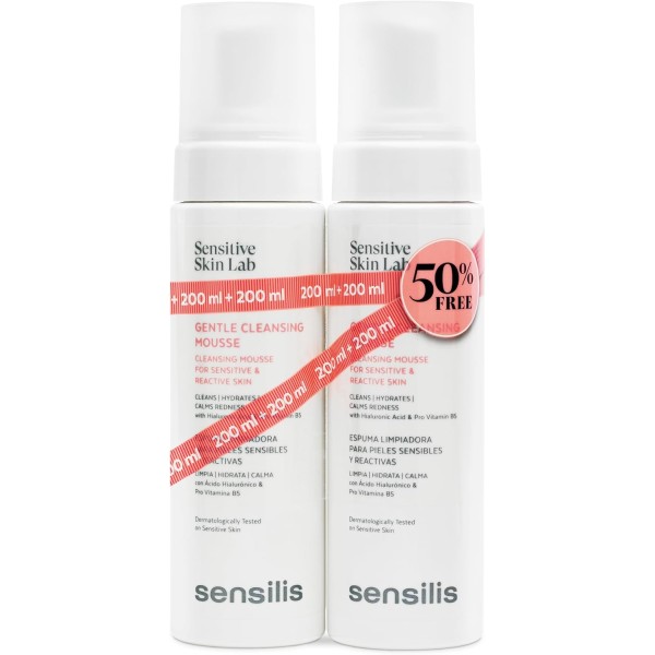 SENSILIS DUPLO GENTLE CLEANSER MOUSSE 2X200ML.
