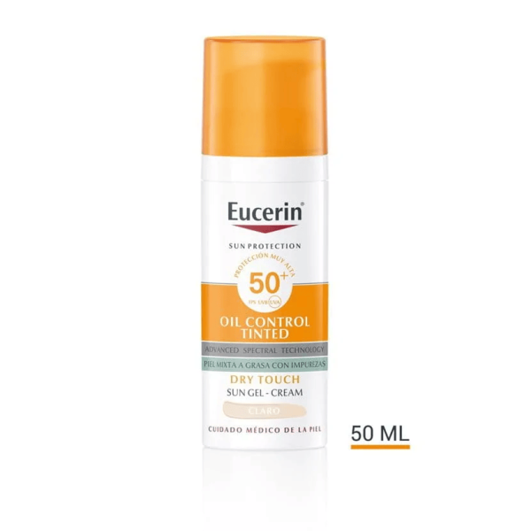 EUCERIN SOLAR FACIAL GEL CR. COLOR LIGHT SPF50+ 50ML