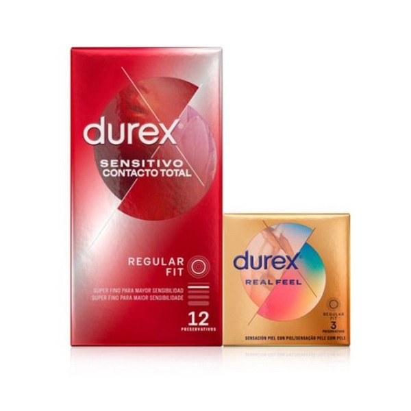 DUREX SENSITIVO CONTACTO TOTAL REG FIT 12U. + 3 REGALO