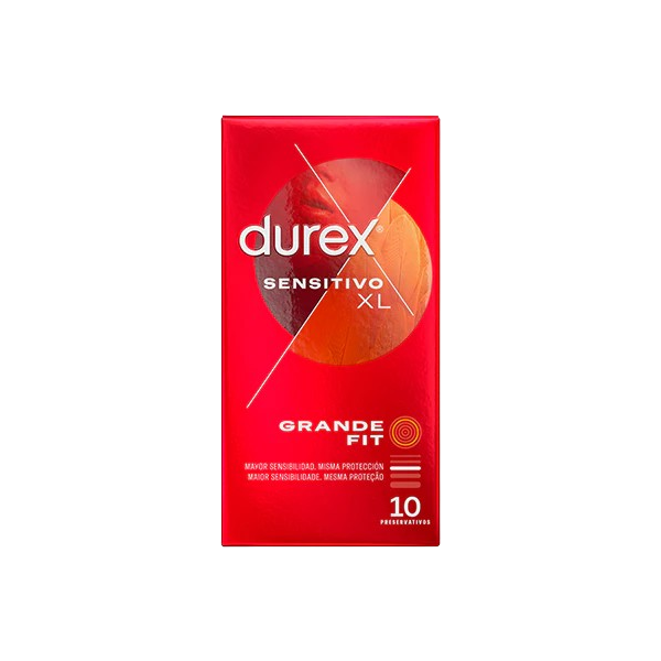 DUREX SENSITIVO XL GRANDE FIT PRESERVATIVOS 10 UNIDADES