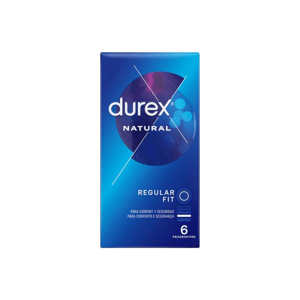 DUREX NATURAL REGULAR FIT PRESERVATIVOS 6 UNIDADES