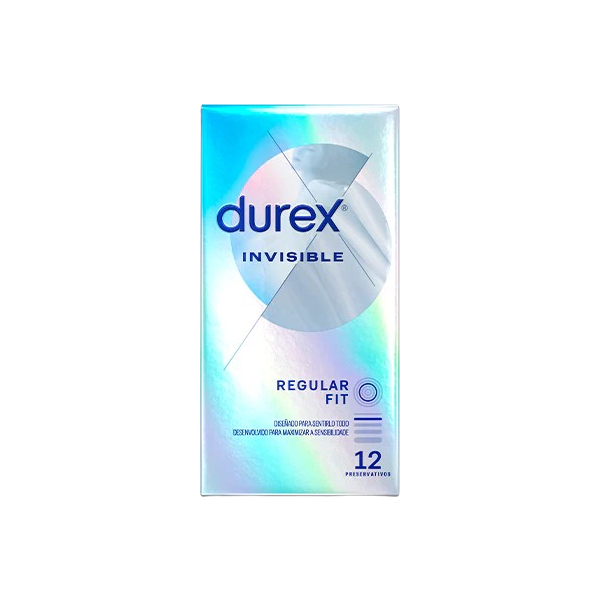 DUREX INVISIBLE REGULAR FIT PRESERVATIVOS 12 UNIDADES
