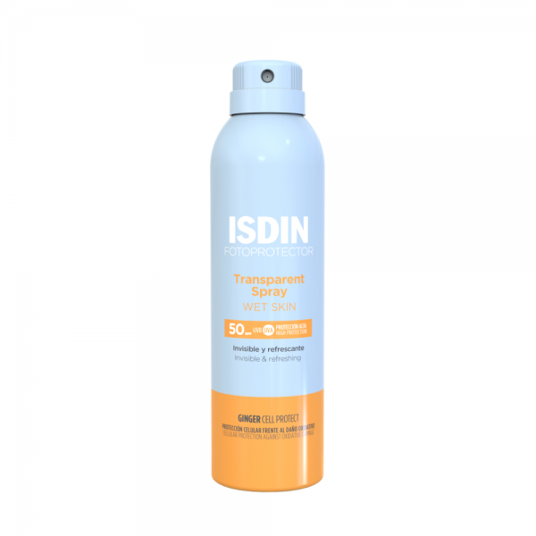 ISDIN FOTOPROTECTOR SPRAY TRANSPARENT WET SKIN SPF50 250ML.