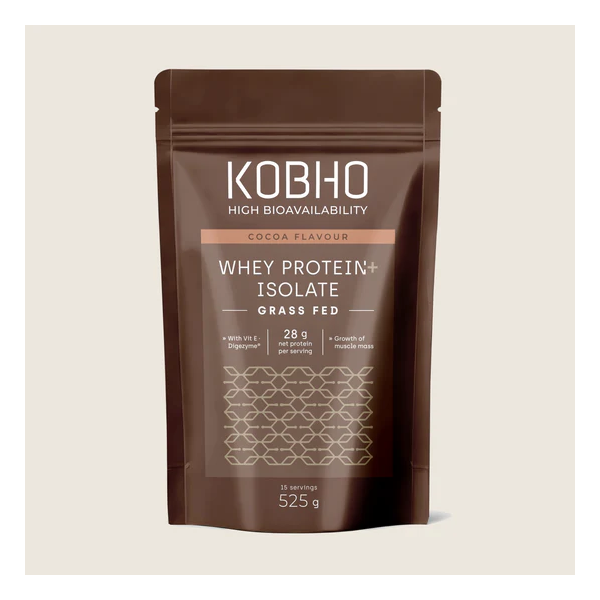 KOBHO PROTEINA WHEY AISLADA SABOR CACAO 525G 15 DOSIS